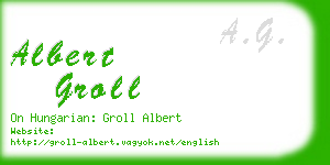albert groll business card